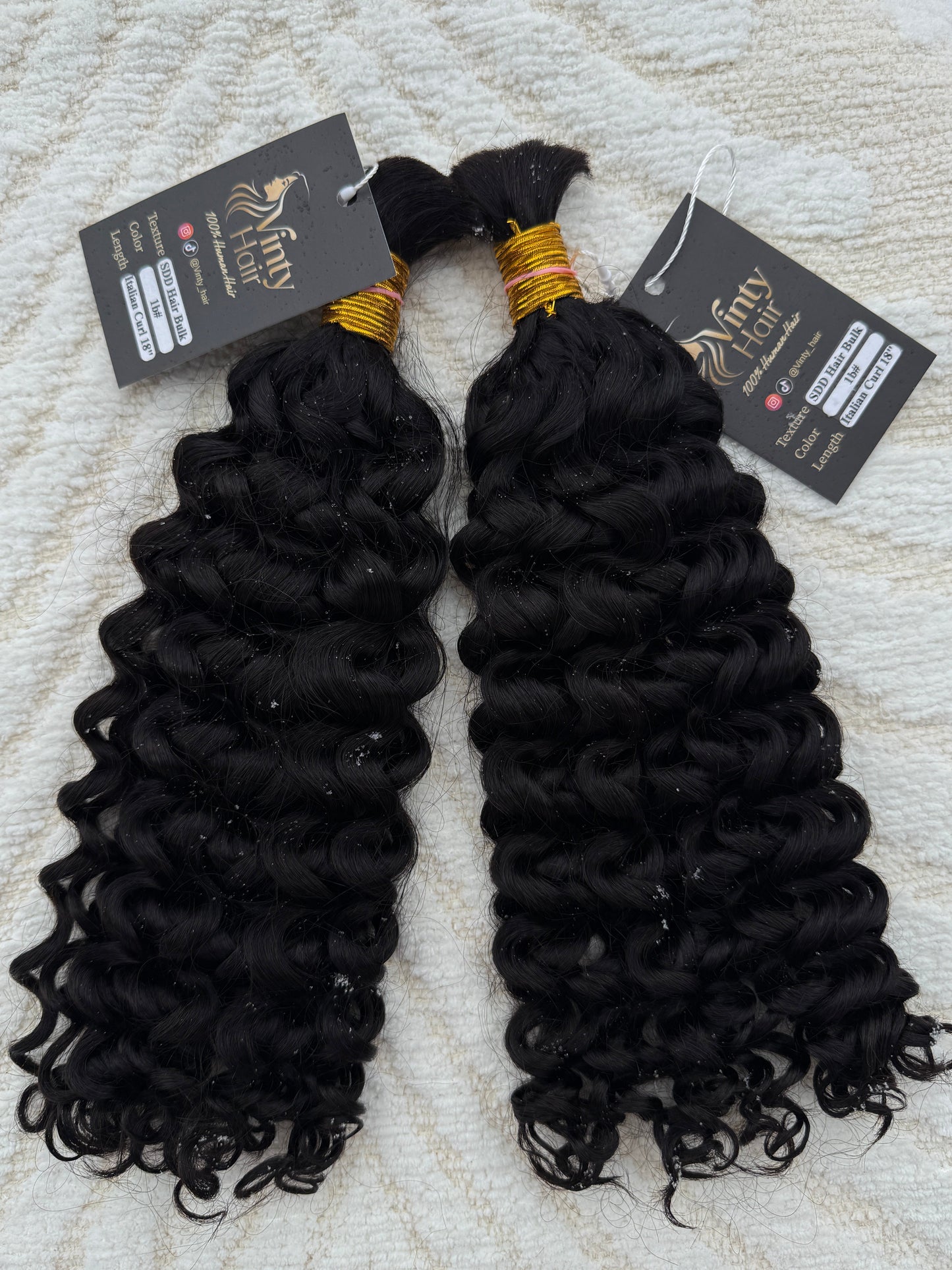 VINTY Boho Human Hair Bulk | Italian Curl